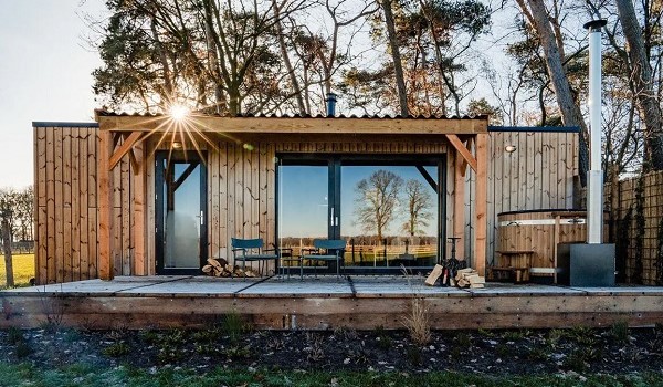 Tiny House met uitzicht op alpaca's